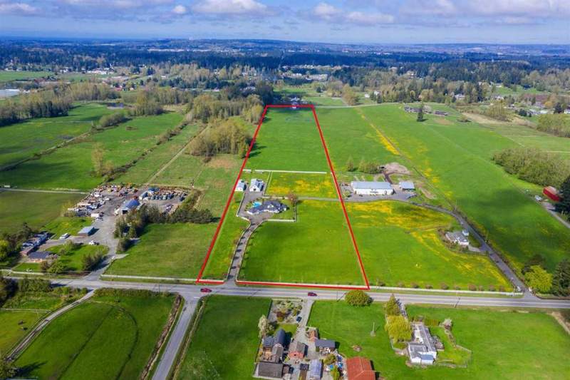 Aerial view of the acreage at 2803 216 Street, Langley