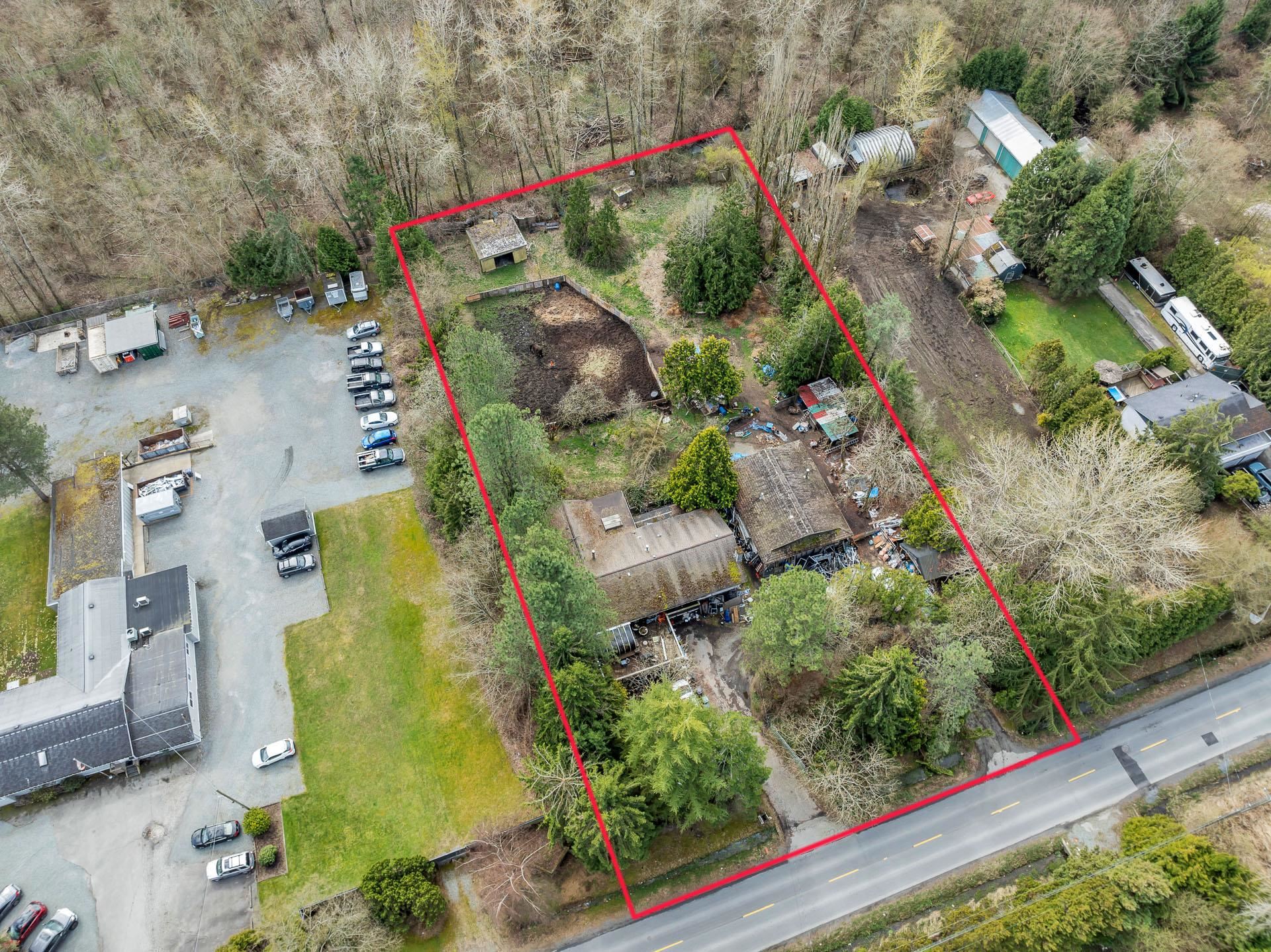 South Surrey Highway 99 Corridor development land for sale, 1.13-acre parcel with highway access shown from above