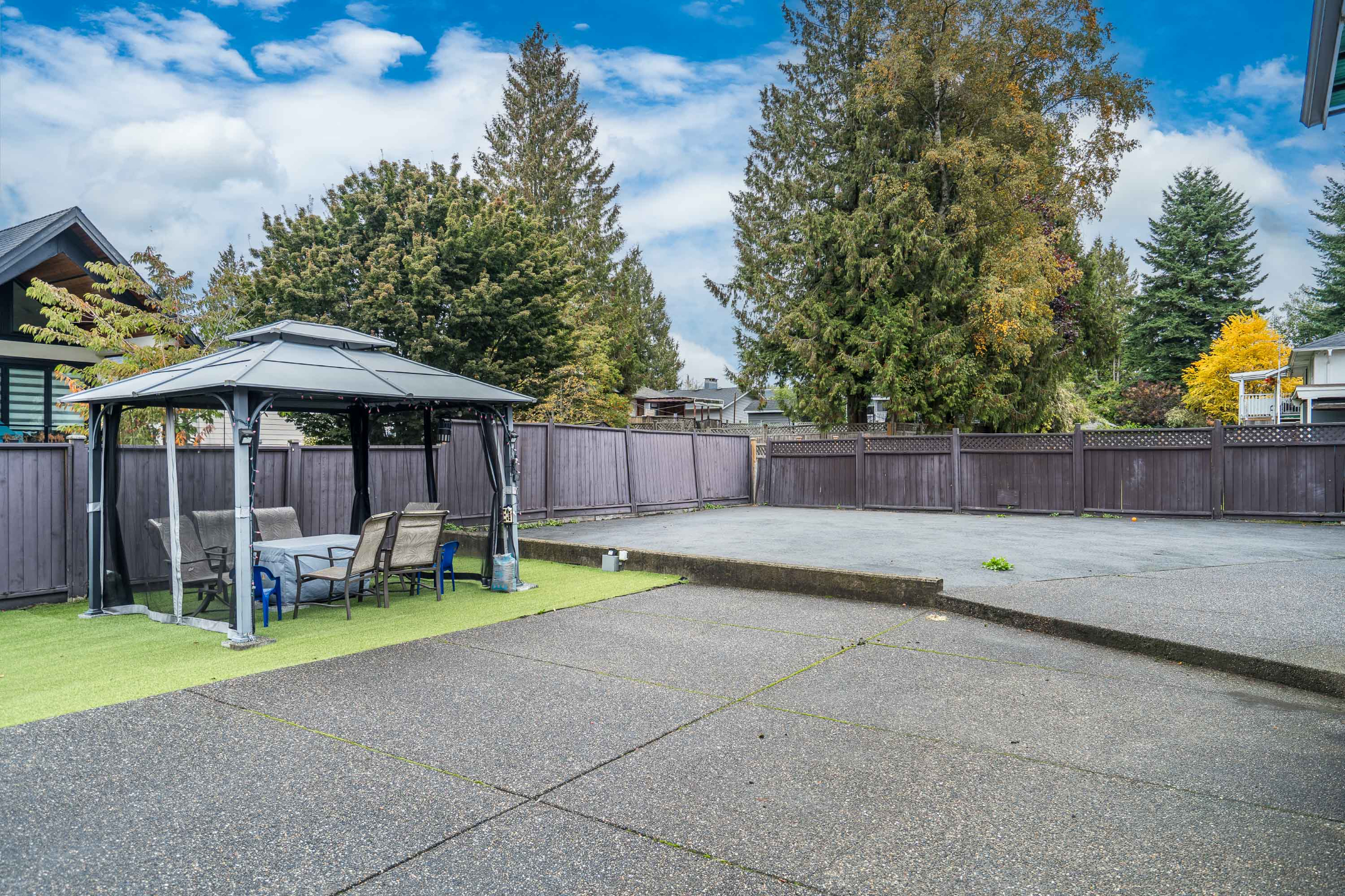 Backyard and gazebo