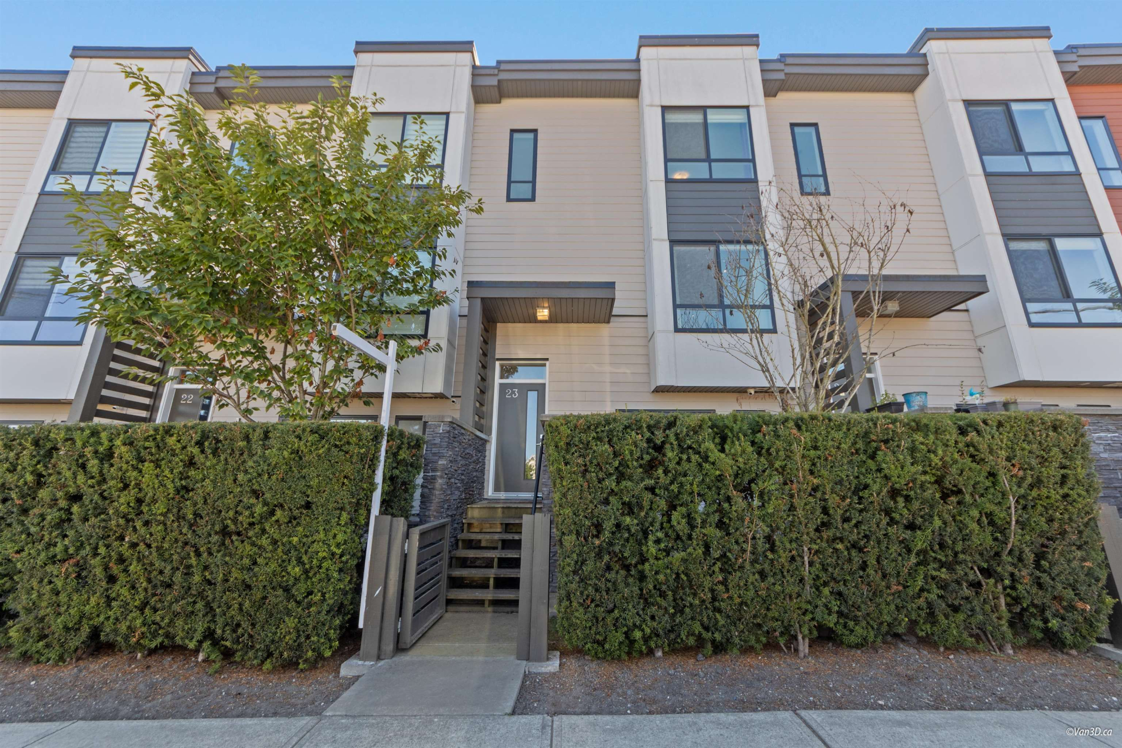 Front view of a residential building in Surrey, British Columbia.