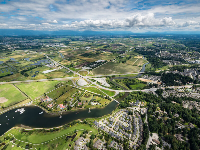 South Surrey residential neighbourhood with newer single-family homes and green streetscapes
