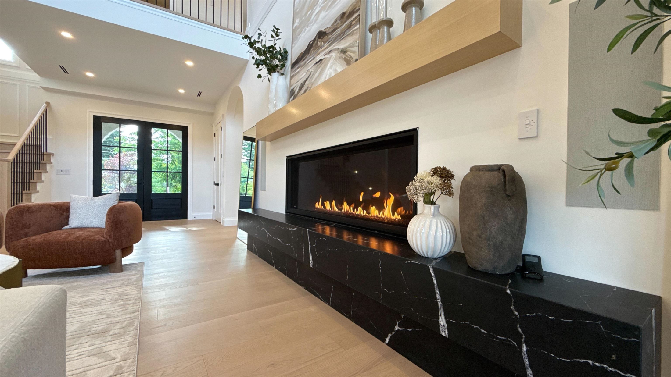 Residential homes and streetscape in Langley, British Columbia.