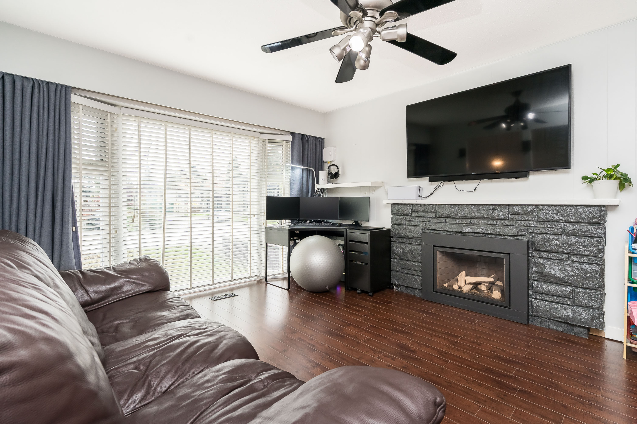 wooden floored living room