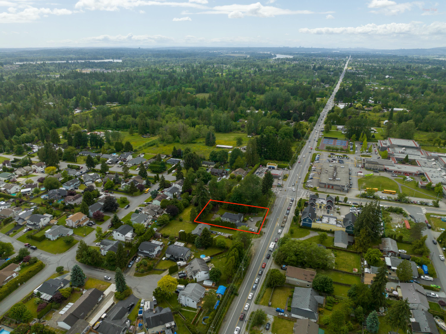 Aerial view of Maple Ridge development property outlined in red – listing by South Surrey realtor